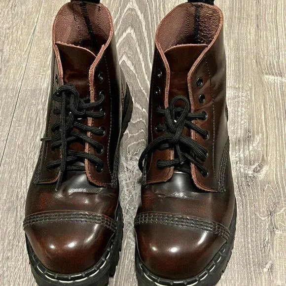 Gripfast Burgundy Patent Leather Boots - Picture 1 of 7